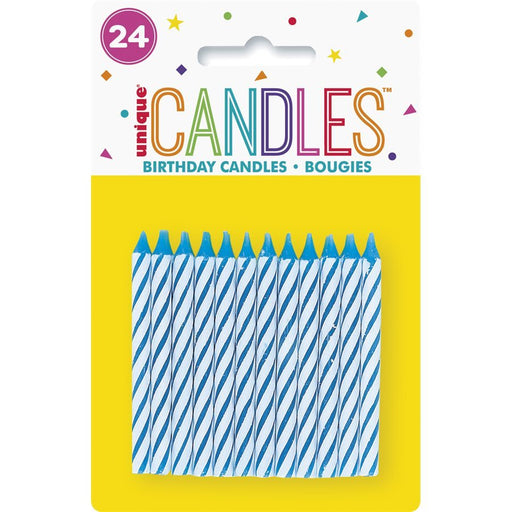 Blue Spiral Candles | 24ct