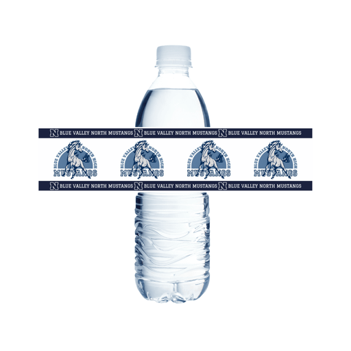 Blue Valley North KS Water Bottle Label 8.5x2" | 24ct
