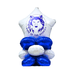 White and blue star-shaped foil balloon featuring a purple wolf head logo and text reading "Home of the Huskies" and "Northwest High School," stacked with blue and white rounded balloon sections below.