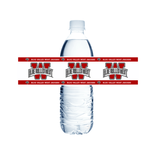 Blue Valley West KS Water Bottle Label 8.5x2" | 24ct