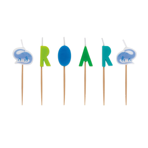 Blue/Green Dinosaur Birthday Candle Pack | 6ct