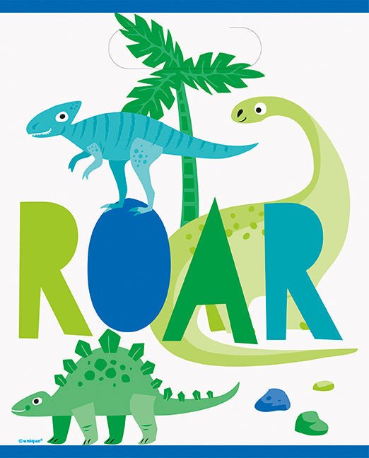 8ct Loot Bag Blue/Green Dinosaur - Party Supplies