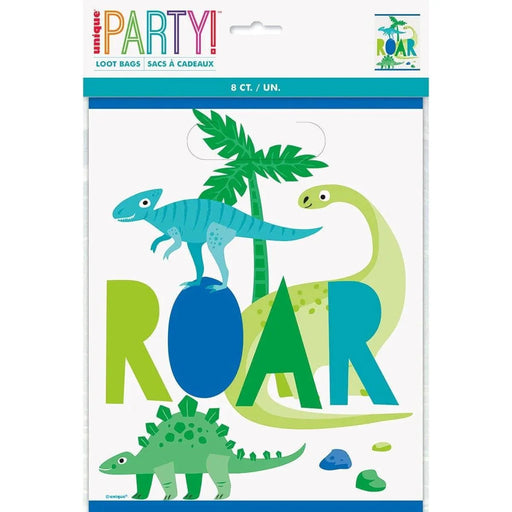 Blue/Green Dinosaur Loot Bag | 8ct