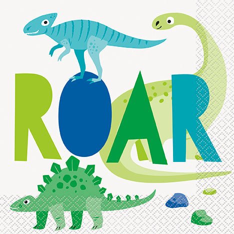 Blue/Green Dinosaur Lunch Napkins | 16ct