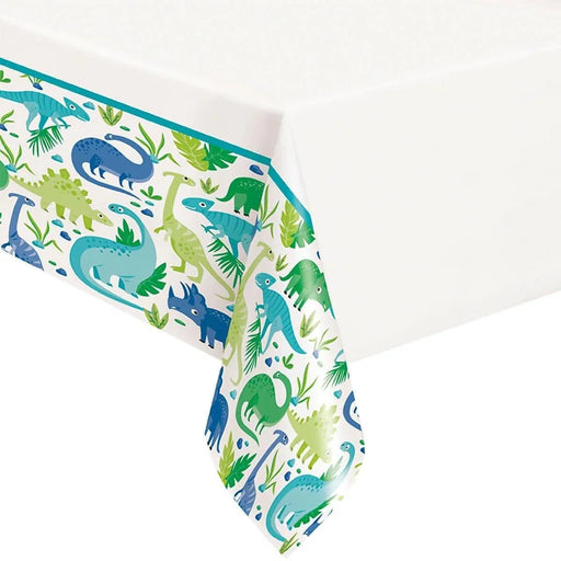 Blue/Green Dinosaur Plastic Tablecover | 1ct