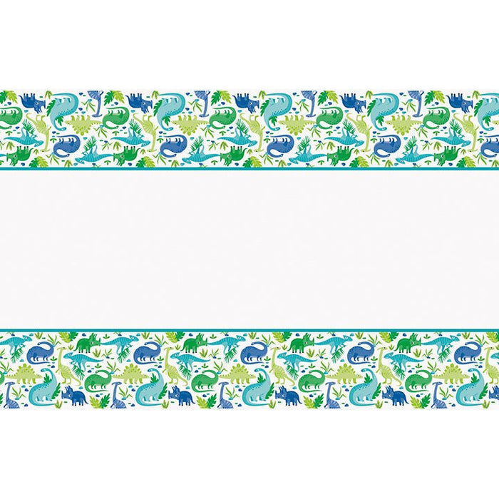 1ct Tablecover Plastic Blue/Green Dinosaur - Party Supplies