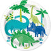 8ct 7in Plate Blue/Green Dinosaur - Party Supplies