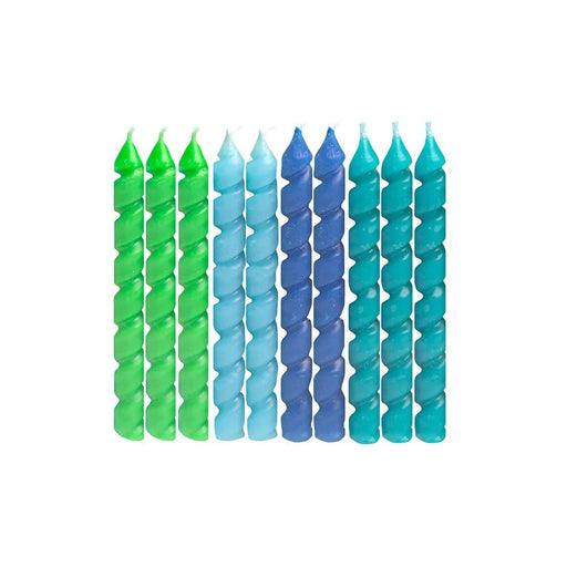 Blue/Green Spiral Birthday Candles | 10ct