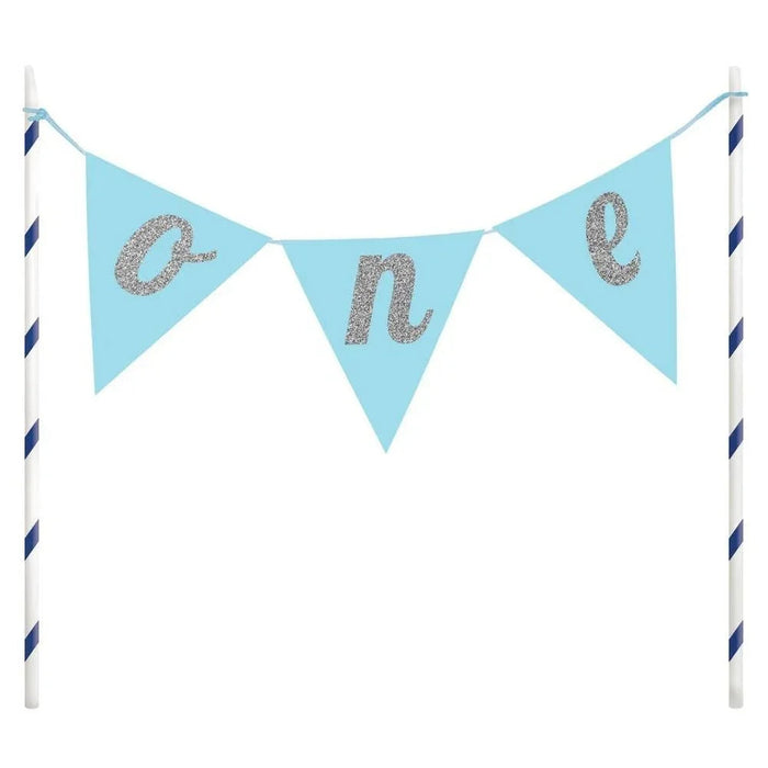 Blue One Pennant Cake Topper - Zurchers