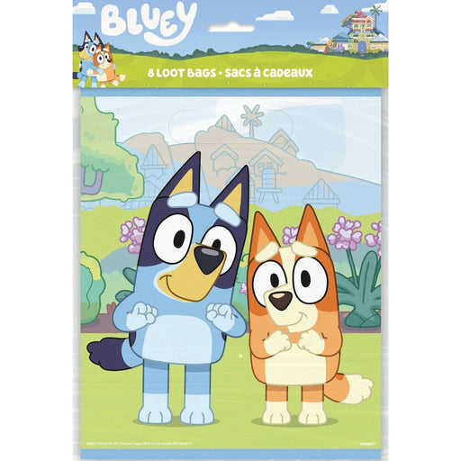 Bluey Plastic Loot Bags 7.25" x 9" | 8 ct