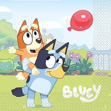 Bluey Piggyback Bingo & Balloon Lunch Napkins | 16 ct