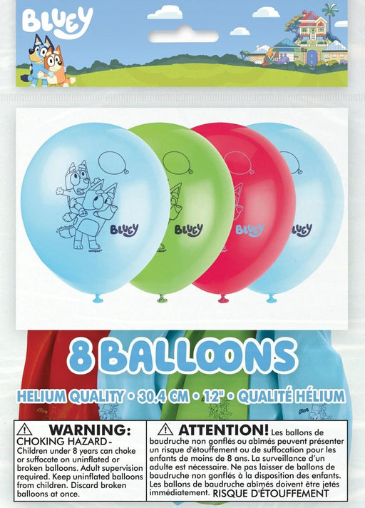 Bluey Printed Latex Balloons 12" | 8 ct