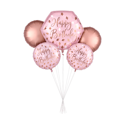 Blush Pink Birthday Balloon Bouquet | 5 pcs