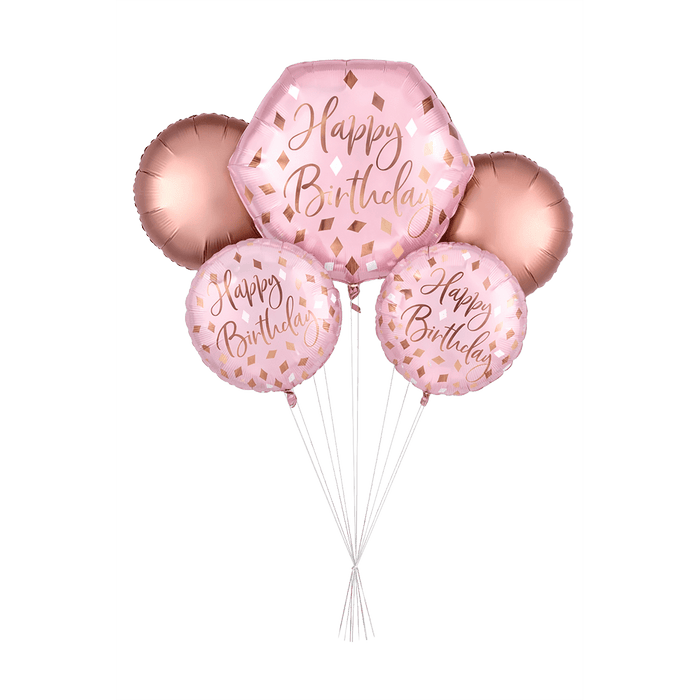 Blush Pink Birthday Balloon Bouquet | 5 pcs - Zurchers