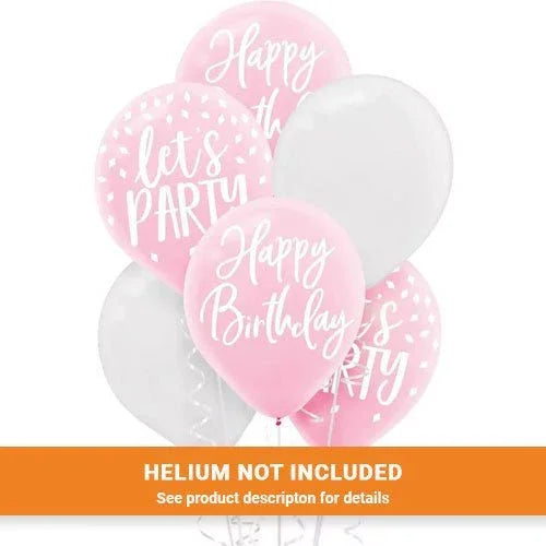 Blush Birthday Latex Balloons 12in | 15ct