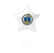 White star-shaped mylar balloon featuring a blue and gold Bonneville High School Lakers logo with a chain circle border design.