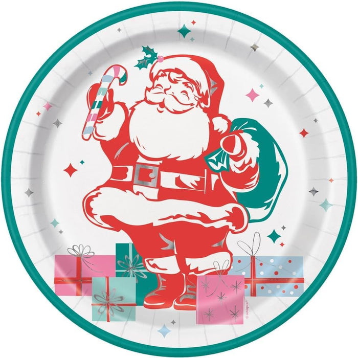 Christmas Bright Santa Paper Lunch Plates 9" | 8 ct