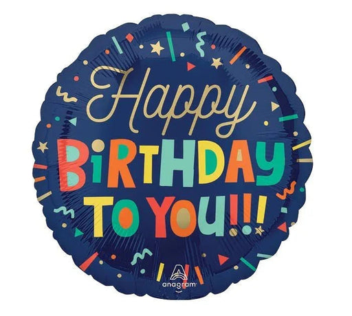 Bright Birthday Blocky Text Mylar Balloon, 18" | 1 ct - Zurchers