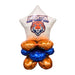 Balloon bouquet with tiger logo and 'Brighton' text on a white background
