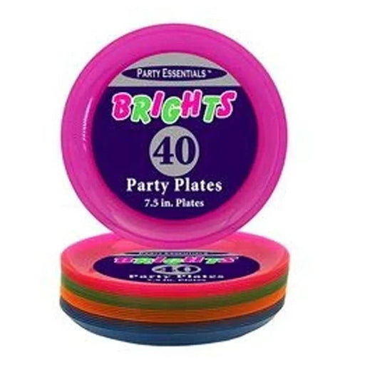 Brights Neon Plastic Lunch Plates 7.5" | 40ct