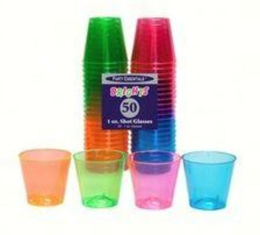Brights Neon Plastic Shot Glasses Assorted 1oz | 50ct