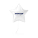 White star-shaped mylar balloon with blue Broncos wordmark text printed in the center.