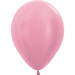 Single bubble gum pink latex balloon with a tied knot at the base, shown inflated against a white background.