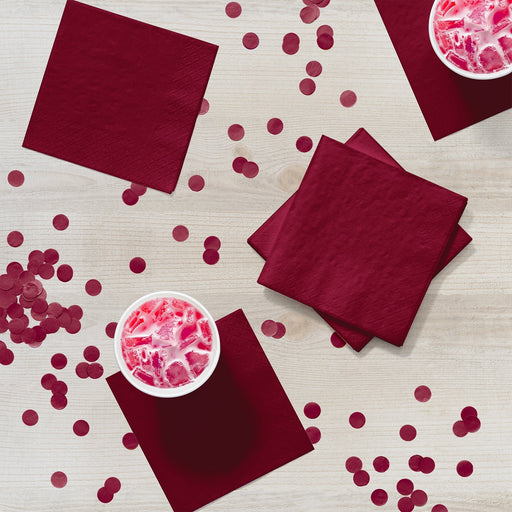 Burgundy Beverage Napkin | 50ct
