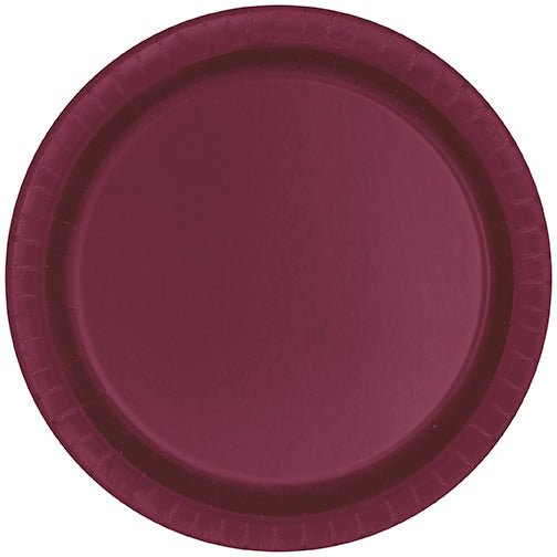 50ct 7in Paper Plate Burgundy - Party Supplies