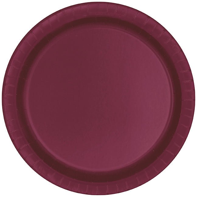 50ct 9in Paper Plate Burgundy - Party Supplies