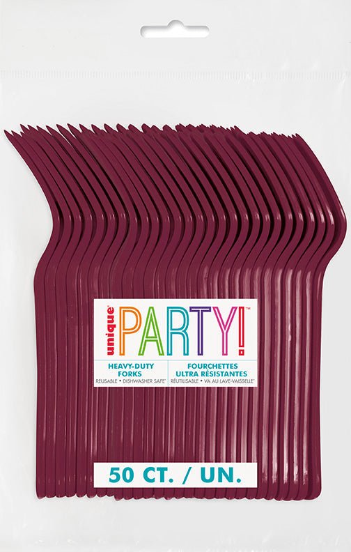 Burgundy Premium Forks | 50ct
