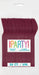 Package of 50 burgundy heavy-duty reusable spoons with colorful "Party" branding and bilingual labeling on white background.