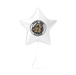White star-shaped mylar balloon featuring a tan and black bulldog mascot logo with "Burke High Bulldogs" text in a circular seal design.