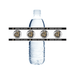 Clear plastic water bottle wrapped with a black band featuring repeated Burke Bulldogs logos and text in tan and white, shown against a white background.