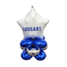 White star-shaped foil balloon with blue "COUGARS" text centered above four blue metallic round balloons arranged in a cluster at the base.