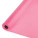 Rolled candy pink plastic sheeting with a cardboard tube core, shown at an angle against a white background.