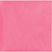 Candy pink paper napkin with embossed diamond pattern detailing along the edges.