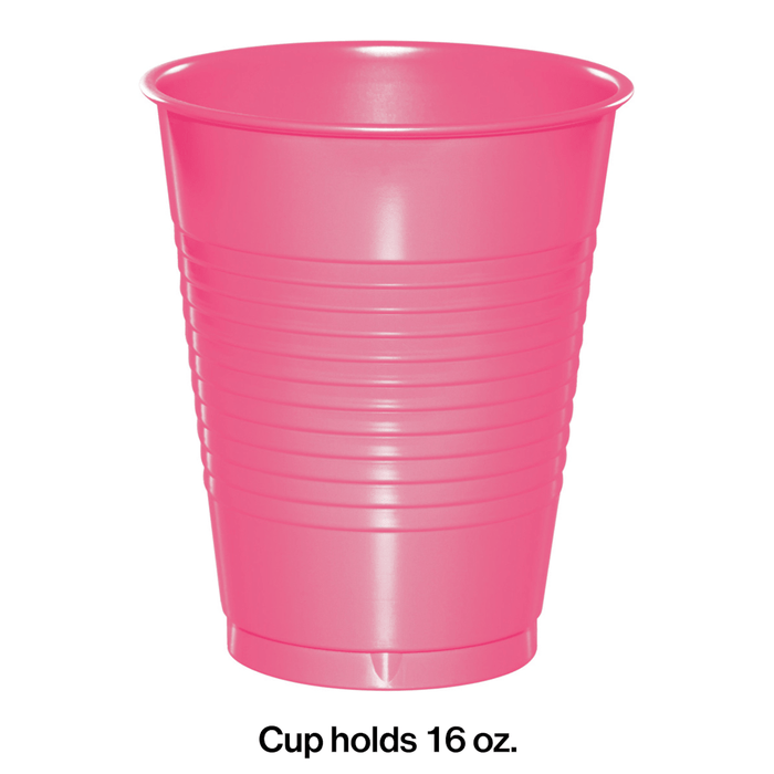 Candy Pink Premium Plastic 16oz Cups | 20ct - Zurchers
