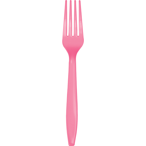 Candy Pink Premium Plastic Forks | 24ct