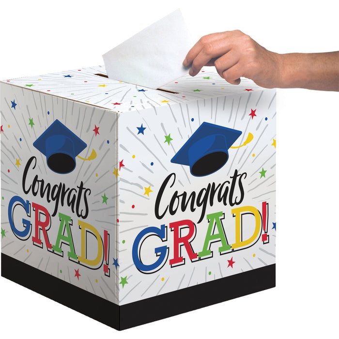 Card Box Hats Off Graduation | 1ct - Party Supplies