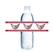 Clear plastic water bottle wrapped with maroon and white Cedar Valley Aviators decorative bands featuring winged logo symbols.