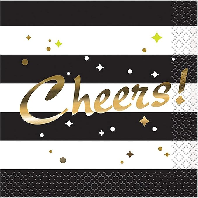 16ct Chic Party Foil Beverage Napkins - party supplies