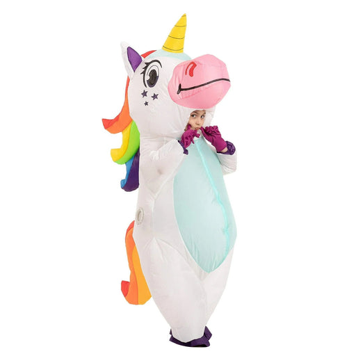 Halloween Inflatable White Unicorn Costume Child Med | 1 ct