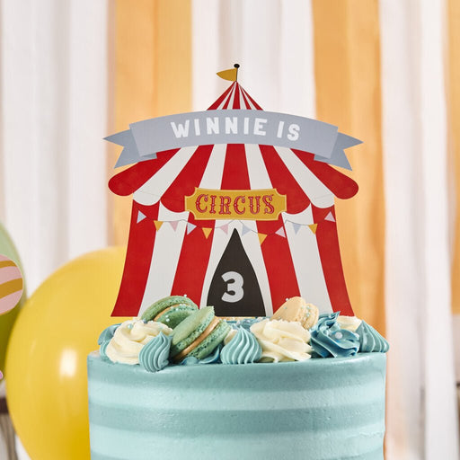 Circus Customizable Card Cake Topper | 1ct