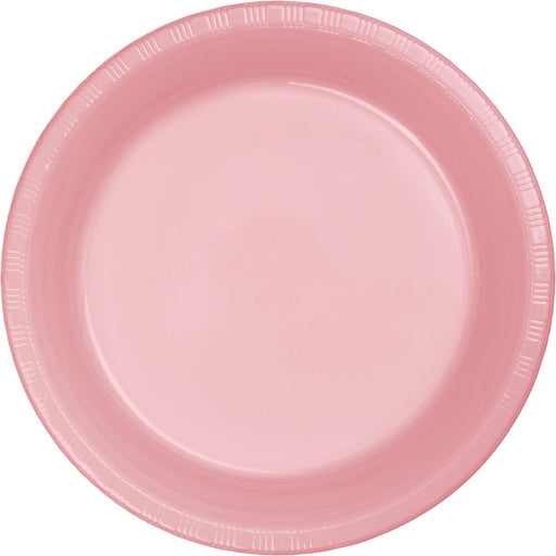 Classic Pink Plastic Plates 7" | 20ct