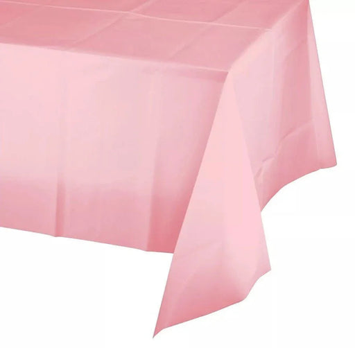 Classic Pink  Rectangular Plastic Table Cover, 54'x108" | 1 ct