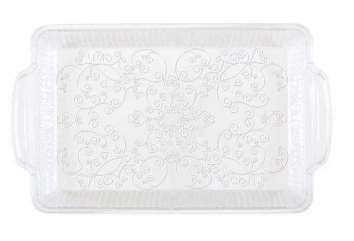 Clear Etched Plastic Serving Tray 12x8 | 1ct
