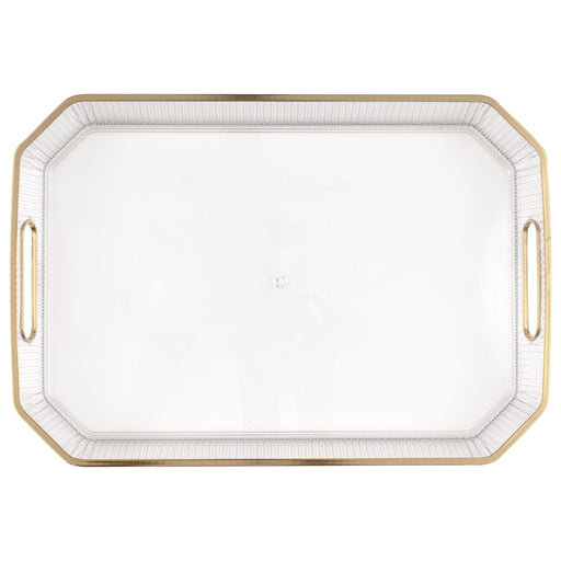 Clear Gold Edge Serving Tray | 1ct