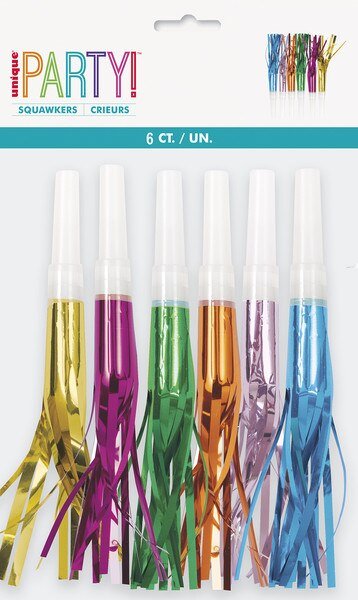 6ct Clear Squawkers Assorted - Party Supplies