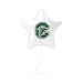 White star-shaped mylar balloon featuring a green and white Clearfield High School logo with a stylized "C" and ram mascot design.